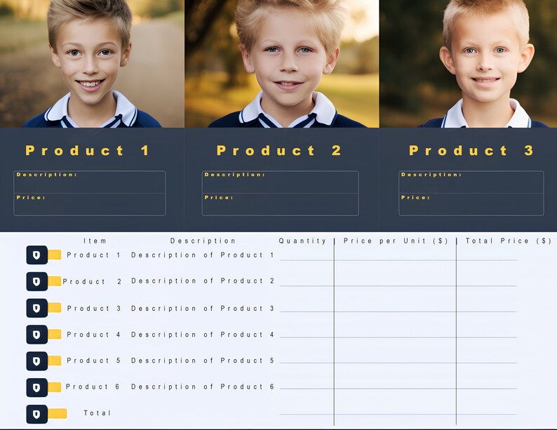 School Photo Order Form Template Editable Digital Download PSD - Etsy