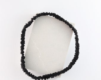 Luxurious 25MM Mulberry Silk Headband ‘Minimal’ – Midnight Black