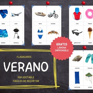 VERANO Montessori · 32 tarjetas educativas fáciles de recortar · Fotos reales · Flashcards Montessori · PDFs editables · Ideal para niños