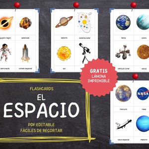 DE Montessori-RUIMTE · Planeten · 24 gemakkelijk te knippen educatieve kaarten · Montessori Flashcards · Bewerkbare PDF's · Ideaal voor kinderen