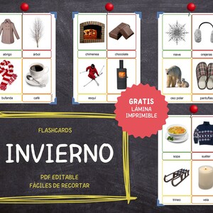 WINTER Montessori · 28 leicht zu schneidende Lernkarten · Echte Fotos · Montessori-Lernkarten · Bearbeitbare PDFs · Ideal für Kinder