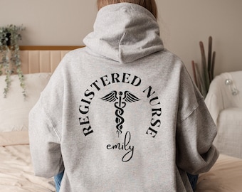 Aesthetic Nurse Hoodie RN Bsn Jacket RN Personalized Nurse Jacket CNA Sweatshirt Nurse Zip Up Hoodie Zip Up Medical Jacket Er Nurse Jacket