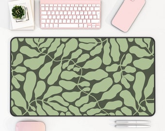 Alfombrilla de escritorio Sage Green Desk Decor Estética Pastel Desk Mat Plant Desk Mat Floral Office Decor Boho Desk Decor Indie Room Decor Nature Mousepad