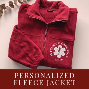 Personalisierte Krankenschwester Fleece-Jacke Gestickte NHS Fleece-Jacke Medizinische Krankenschwester-Studenten-Jacke Zipup Medizinische Fleece-Jacke mit Reißverschluss