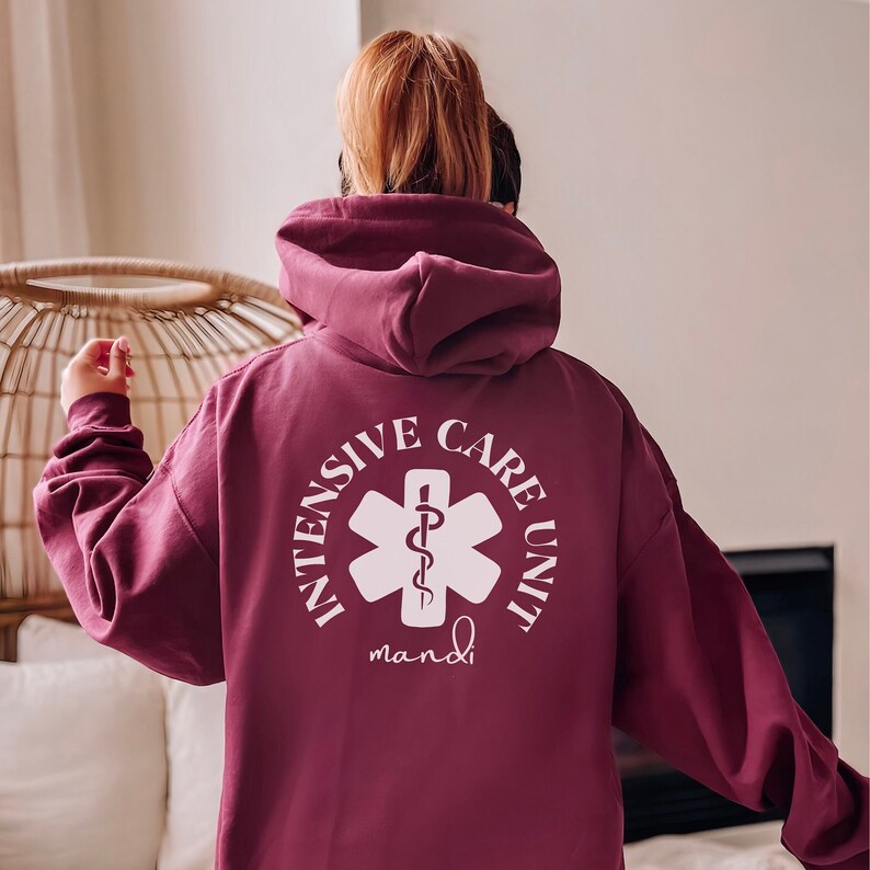 Personalized Nurse Jacket ICU Zip Up Nurse Hoodie Zip Up Jacket Nursing Jacket OR nurse jacket RN Jacket Er Nurse Jacket Medical Jacket