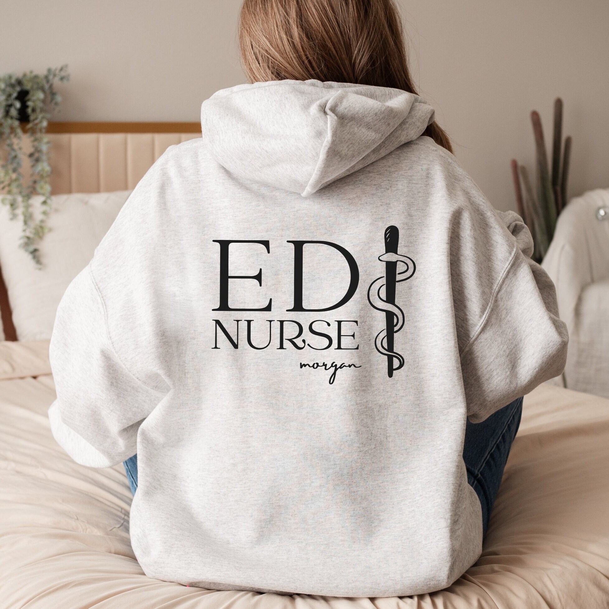 Emergency Department Sweatshirt EMT Jacket EMT Hoodie Emergency Technician Zip Up Nurse Jacket ER Tech Gift Er Scrub Jacket Rn Full Zip Up