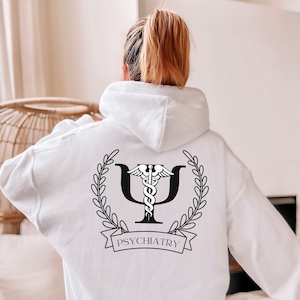 Psychiater Zip Hoodie Doktor der Psychiatrie Geschenk für Psychotherapeuten personalisiertes Geschenk für Psychiater Sweatshirt Custom Hoodie Psychiatrie