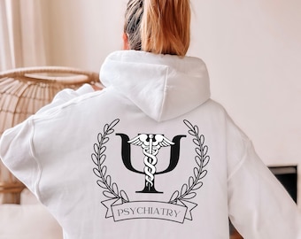 Psychiatrist Zip up Hoodie Psychology Doctor Gift for Psychotherapist Personalized Gift for Psychiatrist Sweatshirt Custom Hoodie Psychiatry