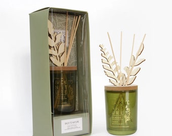 Exquisite design 100ml reed diffuser with wooden leaves " Back To Nature"