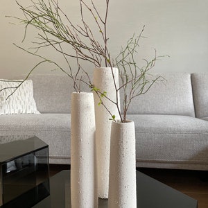 Set van 3 decoratie vazen beige structuur