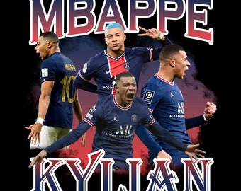 Kylian Mbappe | T-Shirt PNG | Bootleg T-Shirt PNG | Druckbare Bootleg T-Shirt Design | Fußball | Sofortiger Download und Druckbereit