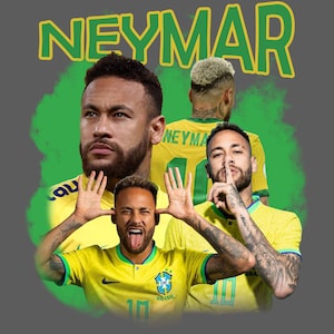 Neymar PNG | T-Shirt PNG | Bootleg T-Shirt PNG | Printable Bootleg T-Shirt Design | Football | Instant Download and Ready To Print