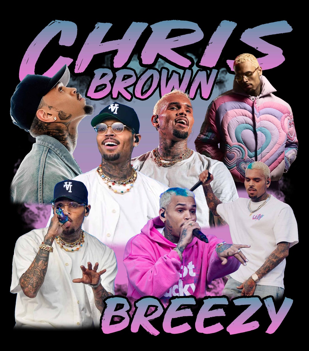 Chris Brown PNG, Chris Brown Desing, Bootleg Hip Hop Shirt Desing