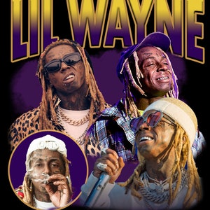 LIL WAYNE T Shirt Design. PNG Digital 4500x5100 px. Rapper Rap, Hiphop, Retro 90s Vintage, Bootleg Tee. Instant Download And Ready To Print.