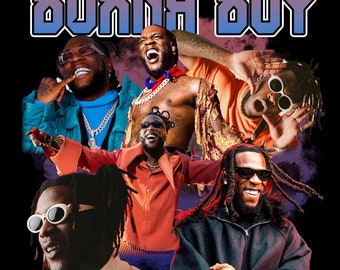 Burna Boy Png, diseño de camiseta, diseño de camisetas piratas, listo para imprimir, diseño imprimible, artista de hip hop, años 90, rapero, diseño de camiseta de rap, 300 dpi