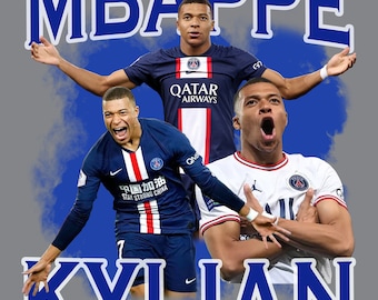 Kylian Mbappe | T-Shirt PNG | Bootleg T-Shirt PNG | Druckbare Bootleg T-Shirt Design | Fußball | Sofortiger Download und fertig zum Drucken