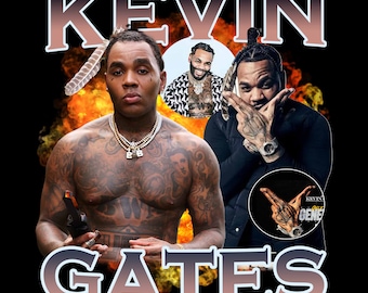 Kevin Gates Png, Vintage Kevin Gates 90s Png, Retro Kevin Gates Shirt Design, Kevin Gates Bootleg Shirt Design, 300 DPI, Printable Design