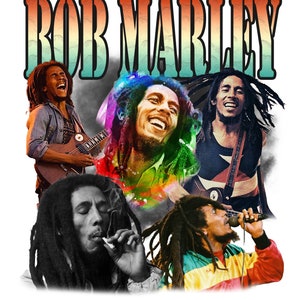 Bob Marley Png, T Shirt Design PNG ,bootleg tee design, ready to print, 90s, tee design | Printable Bootleg ,Music | digital download