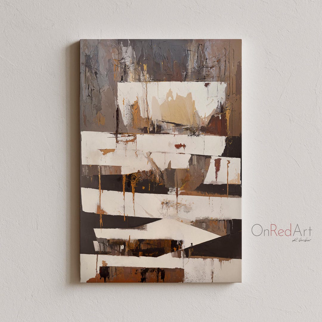 Abstract Earth Tones Art Print – Vertical Concrete Strata (digital ...