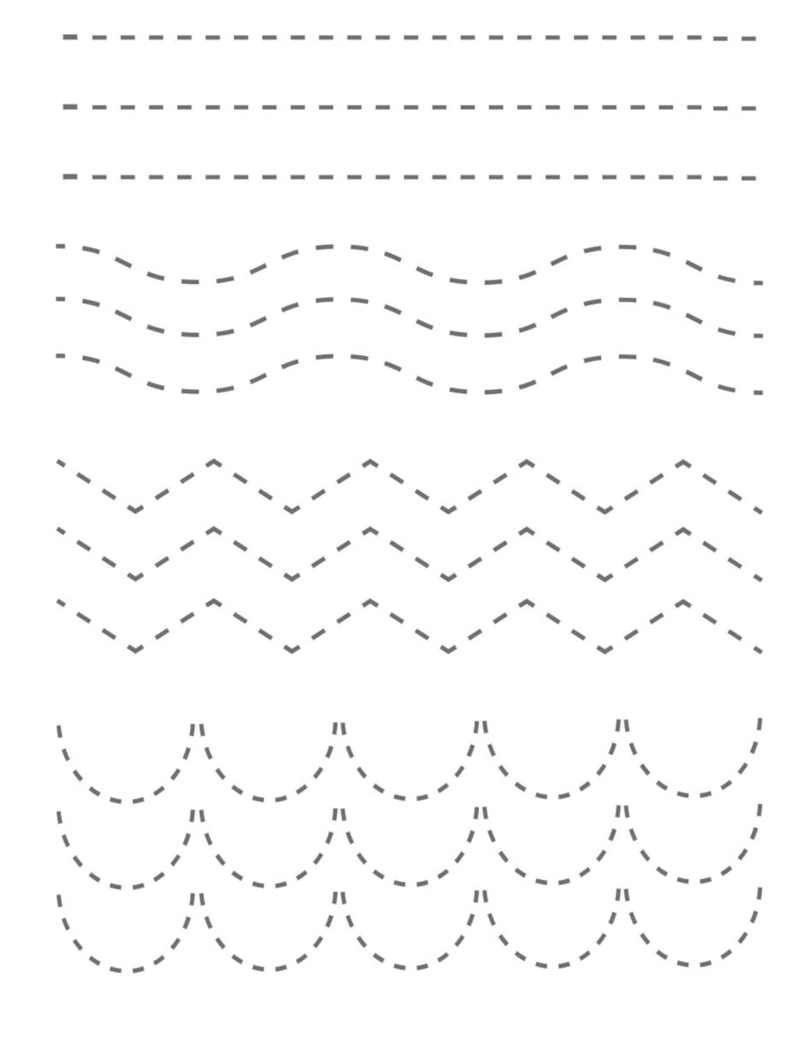 Line Tracing for Kids Activity Sheet Trace the Line Etsy