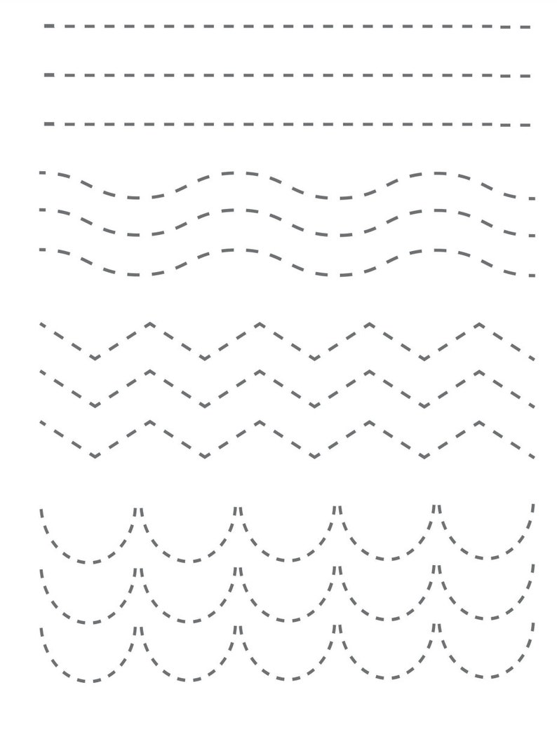 Line Tracing for Kids Activity Sheet Trace the Line Etsy