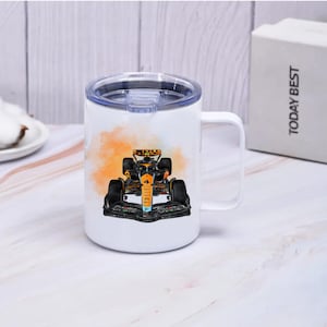 Formula 1 McLaren Coffee mug with lid: Lando Norris and Oscar Piastri - Mclaren F1 merch