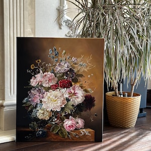 The oil painting “Still life with flowers”, flemish still life, art with flowers,based on the motives namely Arnoldus Blumers (23.6*19.6 in)