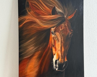 自由な精神。馬の絵。油絵。馬の芸術。馬好き。西洋美術。 - Etsy 日本