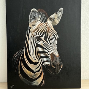 The oil painting «Zebra”, art with zebra , oil painting with zebra, wall decor with zebra, original art with zebra 50*40 cm (19,6*15,7 inch)