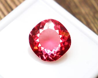 Cushion Cut Pink Padparadscha Sapphire 13.78 CT, Loose Gemstone