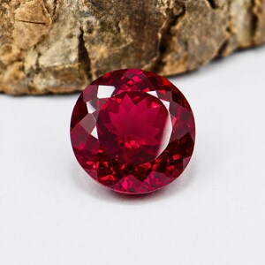 Natural Ruby Gemstone Deep Red Round Cut Ruby Precious Stone for Ring Pendant July Birthstone High Quality Faceted 16.90Ct Loose Gemstone A+