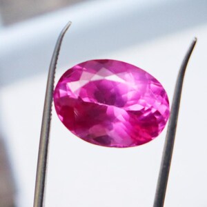 Natürlicher Ceylon Rosa Saphir Edelstein 11.40CT Ovalschliff Facettierter Loser Rosa Saphir Ring Edelstein für Schmuckherstellung Edelsteine Ringe Armband