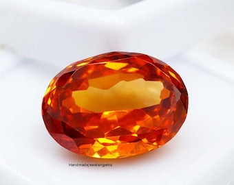 天然インペリアルイエロージルコン 8 x 6 mm 2個 オーバルルース