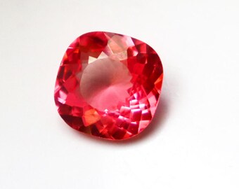 10.55CT Cushion Cut Pink Padparadscha Sapphire Loose Gemstone