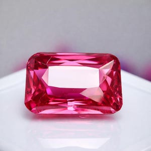 Natürliche Rubin Stein Beste Qualität facettierte echte rosa Farbe Luxus Schmuck machen Smaragd Cut Größe 19x13x9mm 28.30Ct zertifizierte lose Edelstein