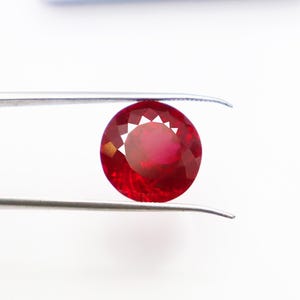 Ruby Round Faceted Gemstones Brilliant Cut Ruby Dark Blood Red Ruby Round Shape 14.40CT Faceted Gemstone Mother&#39;s Day Live Sale On 13x13x9MM