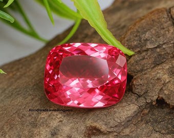 16.15Ct Pink Padparadscha Sapphire, Cushion Cut, Jewelry Making Stone