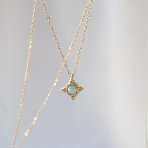Dainty Opal Necklace: Waterproof Gold Pendant, Minimalist Jewelry