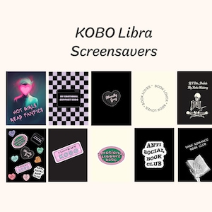 Kobo Libra Color Screensavers: Lofi Library Designs (Digital Download)