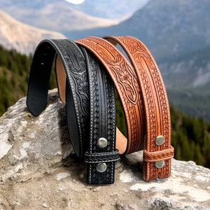 Handmade Men's Western Belt Genuine Full Grain Leather Heavy