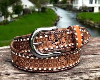 【希少】80's vintage reversible leather belt COWHIDE REVERSIBLE BELT // Vintage 80's off White Brown