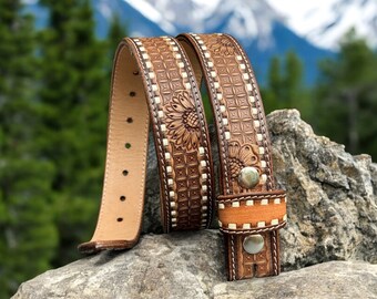 Western Genuine Leather Belt for Men Women Cowboy Cowgirl Handmade