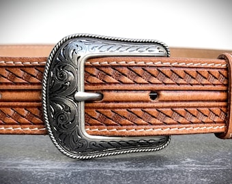 Hebilla de cinturón con diseño floral estilo vaquero, estilo rodeo, para cinturones de estilo occidental, para hombre y mujer, de 1 1/2".