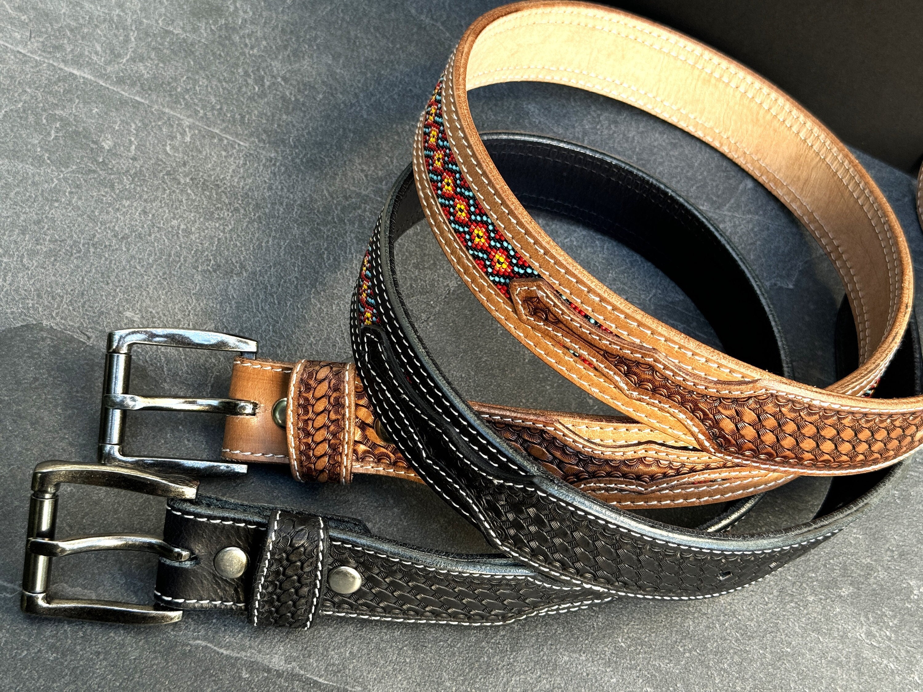 Brown Beaded Belt - Etsy display picture 3
