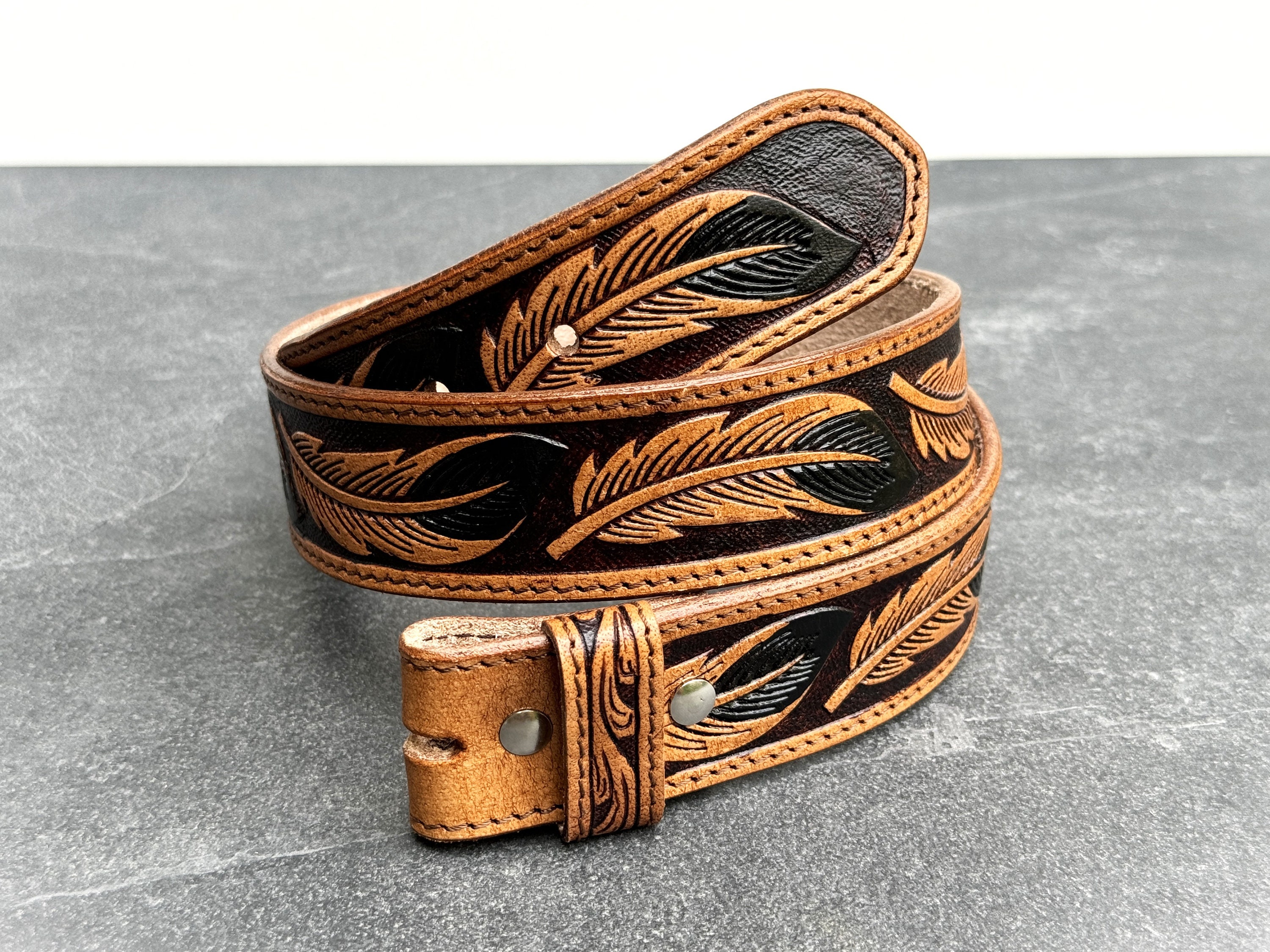 Handmade Men's Women's Western Belt Genuine Full Grain Handmade Men's Women's Western Belt Genuine Full Grain