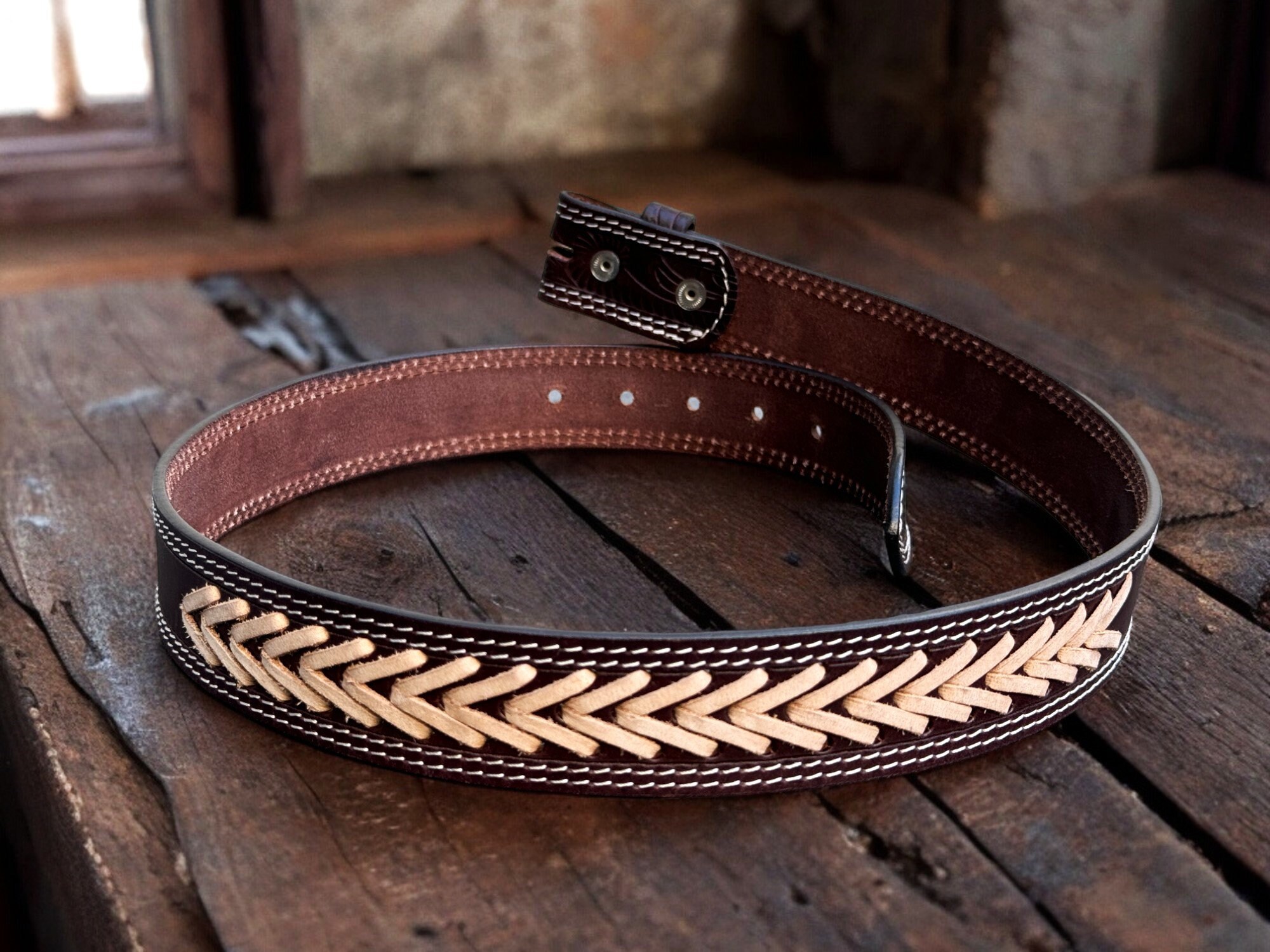 Premium Embossed Cowhide Belt Strap: Mens Leather Belts Without