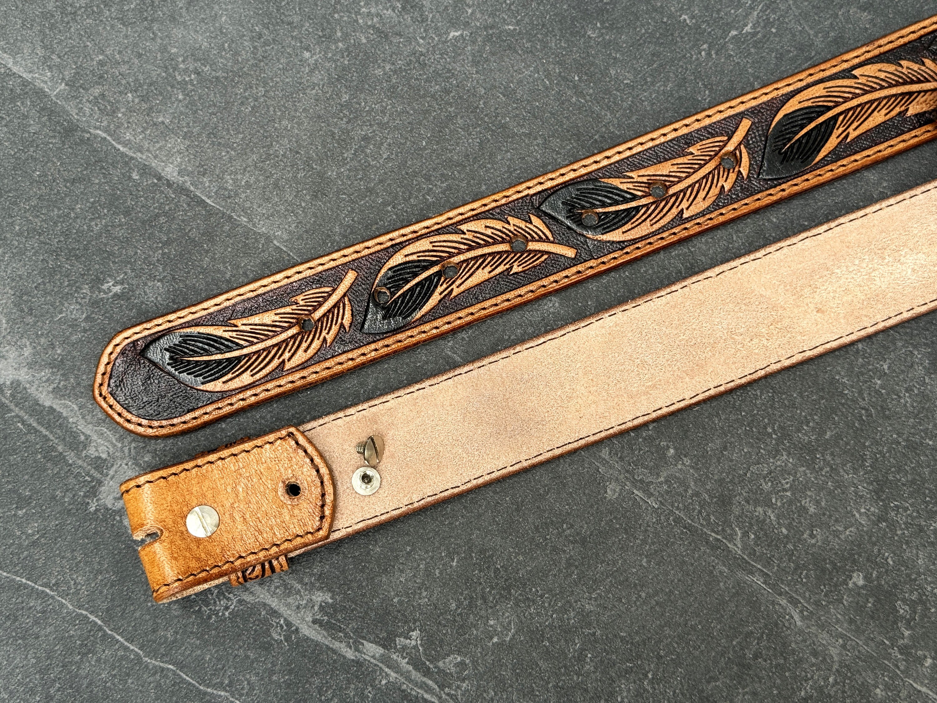 Handmade Men's Women's Western Belt Genuine Full Grain