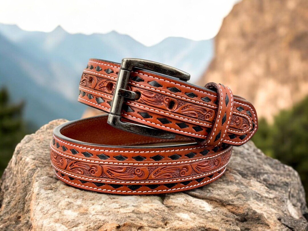 COWHIDE Heavy Duty Leather Belt, 100% Genuine Full Grain Belts for
