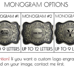 Custom Western Belt Buckle Personalized Mens Buckle Monogram Belt ...