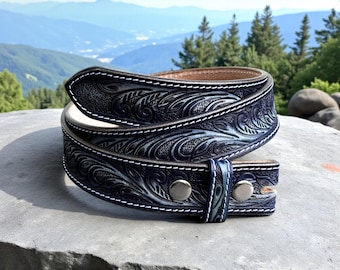 TRIWORKS Cintura In Pelle Con Fibbia Occidentale Per Uomo Donna - Foto 10